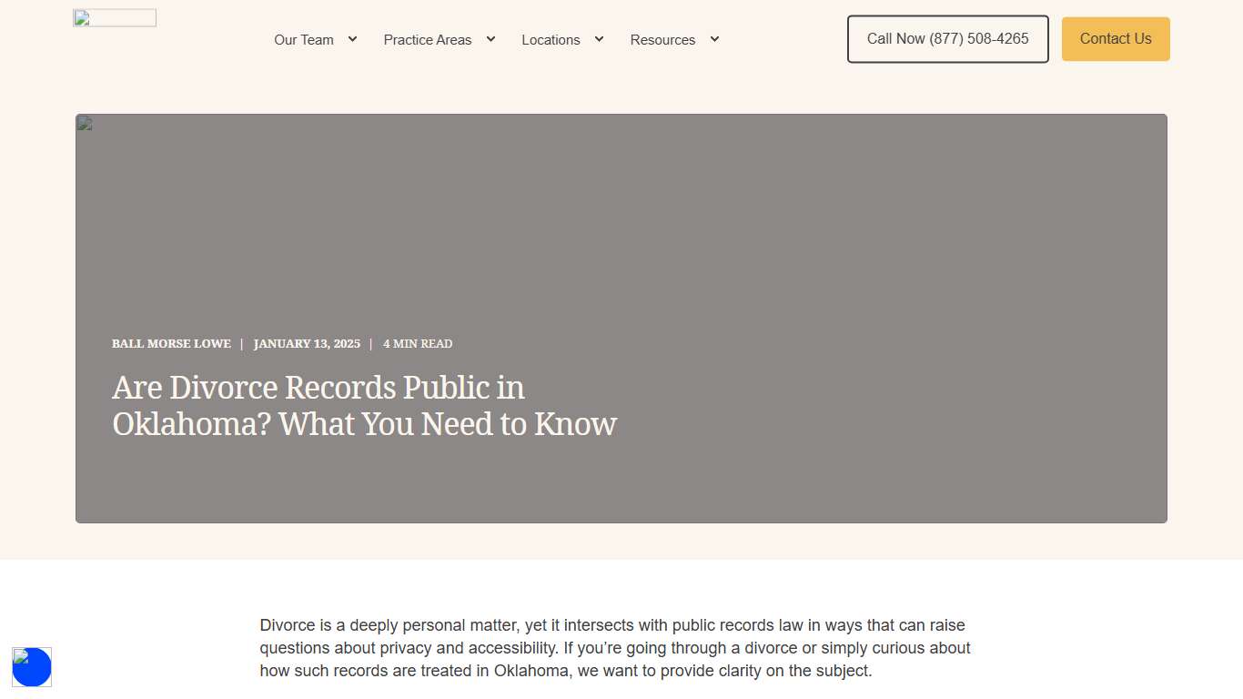 Are Divorce Records Public in Oklahoma? | Ball Morse Lowe, PLLC