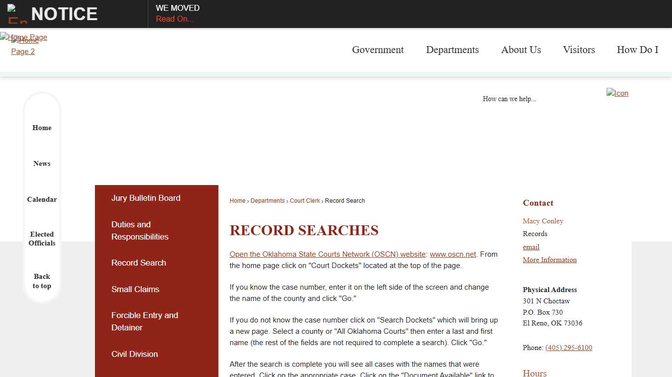 Record Searches | Canadian County, OK - Official Website